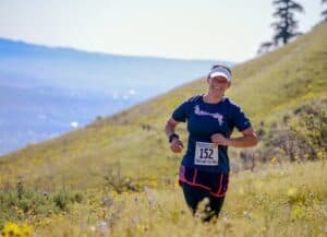 running with a hat on