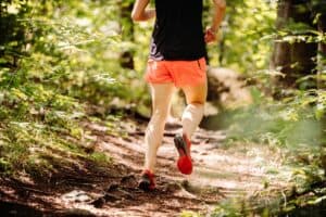 trail, running, forest