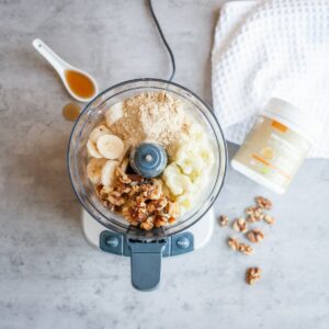 a blender filled with ingredients to make a smoothie