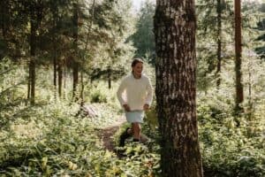 A Woman Running in the Forest