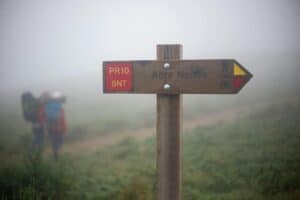 Direction Sign on Mountain Trail